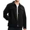 imageTBMPOY Mens Corduroy Jacket Sherpa Fleece Lined Jackets Warm Winter Trucker Work Casual Hiking Coat with 5 PocketsBlack