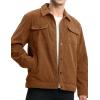 imageTBMPOY Mens Corduroy Jacket Sherpa Fleece Lined Jackets Warm Winter Trucker Work Casual Hiking Coat with 5 PocketsBrown