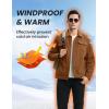 imageTBMPOY Mens Corduroy Jacket Sherpa Fleece Lined Jackets Warm Winter Trucker Work Casual Hiking Coat with 5 PocketsBrown