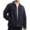 imageTBMPOY Mens Corduroy Jacket Sherpa Fleece Lined Jackets Warm Winter Trucker Work Casual Hiking Coat with 5 PocketsNavy Blue