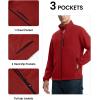 imageTBMPOY Mens Fleece Jackets Lightweight FullZip Fall Jacket Outdoor Hiking Warm Winter Coats with PocketsRed