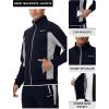 imageTBMPOY Mens Fleece Lined Tracksuits Sweatsuits 2 Piece Sets Winter Jogging Track Sweat Suits Thermal Casual OutfitsDark BlueLight Grey