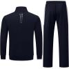 imageTBMPOY Mens Fleece Lined Tracksuits Sweatsuits 2 Piece Sets Winter Jogging Track Sweat Suits Thermal Casual OutfitsDark BlueLight Grey