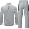 imageTBMPOY Mens Fleece Lined Tracksuits Sweatsuits 2 Piece Sets Winter Jogging Track Sweat Suits Thermal Casual OutfitsLight GreyDark Blue