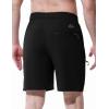 imageTBMPOY Mens Hiking Shorts 7quot Quick Dry Lightweight Cargo Fishing Shorts with Zipper Pockets Elastic Waist Drawstring WalkingBlack