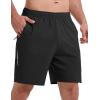 imageTBMPOY Mens Hiking Shorts 7quot Quick Dry Lightweight Cargo Fishing Shorts with Zipper Pockets Elastic Waist Drawstring WalkingDark Grey