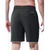 imageTBMPOY Mens Hiking Shorts 7quot Quick Dry Lightweight Cargo Fishing Shorts with Zipper Pockets Elastic Waist Drawstring WalkingDark Grey
