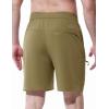 imageTBMPOY Mens Hiking Shorts 7quot Quick Dry Lightweight Cargo Fishing Shorts with Zipper Pockets Elastic Waist Drawstring WalkingKhaki