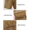 imageTBMPOY Mens Hiking Shorts 7quot Quick Dry Lightweight Cargo Fishing Shorts with Zipper Pockets Elastic Waist Drawstring WalkingKhaki
