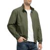 imageTBMPOY Mens Lightweight Cotton Jackets Golf Full Zip Windbreaker Spring Fall Stylish Casual Jackets Work bomberArmy Green