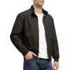 imageTBMPOY Mens Lightweight Cotton Jackets Golf Full Zip Windbreaker Spring Fall Stylish Casual Jackets Work bomberBrown