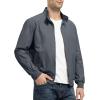 imageTBMPOY Mens Lightweight Cotton Jackets Golf Full Zip Windbreaker Spring Fall Stylish Casual Jackets Work bomberDark Grey