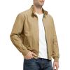 imageTBMPOY Mens Lightweight Cotton Jackets Golf Full Zip Windbreaker Spring Fall Stylish Casual Jackets Work bomberDark Khaki