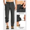 imageTBMPOY Mens Lightweight Hiking Pants Quick Dry 4 Pockets Stretch Water Resistant Travel Fishing Convertible Zip Cargo JoggerDark Grey