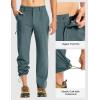 imageTBMPOY Mens Lightweight Hiking Pants Quick Dry 4 Pockets Stretch Water Resistant Travel Fishing Convertible Zip Cargo JoggerGrey Blue