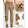 imageTBMPOY Mens Lightweight Hiking Pants Quick Dry 4 Pockets Stretch Water Resistant Travel Fishing Convertible Zip Cargo JoggerKhaki
