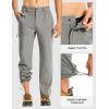 imageTBMPOY Mens Lightweight Hiking Pants Quick Dry 4 Pockets Stretch Water Resistant Travel Fishing Convertible Zip Cargo JoggerLight Grey