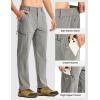 imageTBMPOY Mens Lightweight Hiking Pants Quick Dry 4 Pockets Stretch Water Resistant Travel Fishing Convertible Zip Cargo JoggerLight Grey