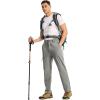 imageTBMPOY Mens Lightweight Hiking Pants Quick Dry 4 Pockets Stretch Water Resistant Travel Fishing Convertible Zip Cargo JoggerLight Grey