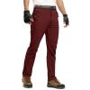 imageTBMPOY Mens Lightweight Hiking Pants with Belt 5 Zip Pockets Waterproof QuickDry Travel Fishing Work Outdoor PantsA10thin Wine Red