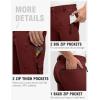 imageTBMPOY Mens Lightweight Hiking Pants with Belt 5 Zip Pockets Waterproof QuickDry Travel Fishing Work Outdoor PantsA10thin Wine Red