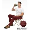imageTBMPOY Mens Lightweight Hiking Pants with Belt 5 Zip Pockets Waterproof QuickDry Travel Fishing Work Outdoor PantsA10thin Wine Red