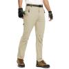 imageTBMPOY Mens Lightweight Hiking Pants with Belt 5 Zip Pockets Waterproof QuickDry Travel Fishing Work Outdoor PantsA11thin Creamy White