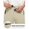 imageTBMPOY Mens Lightweight Hiking Pants with Belt 5 Zip Pockets Waterproof QuickDry Travel Fishing Work Outdoor PantsA11thin Creamy White