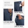 imageTBMPOY Mens Lightweight Hiking Pants with Belt 5 Zip Pockets Waterproof QuickDry Travel Fishing Work Outdoor PantsA12thin Denim Blue