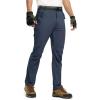 imageTBMPOY Mens Lightweight Hiking Pants with Belt 5 Zip Pockets Waterproof QuickDry Travel Fishing Work Outdoor PantsA12thin Denim Blue