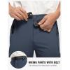 imageTBMPOY Mens Lightweight Hiking Pants with Belt 5 Zip Pockets Waterproof QuickDry Travel Fishing Work Outdoor PantsA12thin Denim Blue