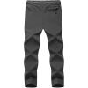 imageTBMPOY Mens Lightweight Hiking Pants with Belt 5 Zip Pockets Waterproof QuickDry Travel Fishing Work Outdoor PantsA1thin Dark Grey