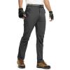 imageTBMPOY Mens Lightweight Hiking Pants with Belt 5 Zip Pockets Waterproof QuickDry Travel Fishing Work Outdoor PantsA1thin Dark Grey