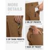 imageTBMPOY Mens Lightweight Hiking Pants with Belt 5 Zip Pockets Waterproof QuickDry Travel Fishing Work Outdoor PantsA21light Brown