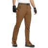 imageTBMPOY Mens Lightweight Hiking Pants with Belt 5 Zip Pockets Waterproof QuickDry Travel Fishing Work Outdoor PantsA21light Brown