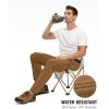 imageTBMPOY Mens Lightweight Hiking Pants with Belt 5 Zip Pockets Waterproof QuickDry Travel Fishing Work Outdoor PantsA21light Brown