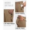 imageTBMPOY Mens Lightweight Hiking Pants with Belt 5 Zip Pockets Waterproof QuickDry Travel Fishing Work Outdoor PantsA22light Brown