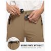 imageTBMPOY Mens Lightweight Hiking Pants with Belt 5 Zip Pockets Waterproof QuickDry Travel Fishing Work Outdoor PantsA22light Brown
