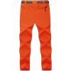 imageTBMPOY Mens Lightweight Hiking Pants with Belt 5 Zip Pockets Waterproof QuickDry Travel Fishing Work Outdoor PantsA26tangerine