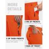 imageTBMPOY Mens Lightweight Hiking Pants with Belt 5 Zip Pockets Waterproof QuickDry Travel Fishing Work Outdoor PantsA26tangerine