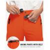 imageTBMPOY Mens Lightweight Hiking Pants with Belt 5 Zip Pockets Waterproof QuickDry Travel Fishing Work Outdoor PantsA26tangerine