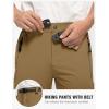 imageTBMPOY Mens Lightweight Hiking Pants with Belt 5 Zip Pockets Waterproof QuickDry Travel Fishing Work Outdoor PantsA27thin Light Coffee