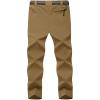 imageTBMPOY Mens Lightweight Hiking Pants with Belt 5 Zip Pockets Waterproof QuickDry Travel Fishing Work Outdoor PantsA27thin Light Coffee