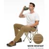 imageTBMPOY Mens Lightweight Hiking Pants with Belt 5 Zip Pockets Waterproof QuickDry Travel Fishing Work Outdoor PantsA27thin Light Coffee