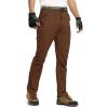 imageTBMPOY Mens Lightweight Hiking Pants with Belt 5 Zip Pockets Waterproof QuickDry Travel Fishing Work Outdoor PantsA28thin Dark Brown