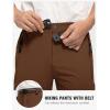 imageTBMPOY Mens Lightweight Hiking Pants with Belt 5 Zip Pockets Waterproof QuickDry Travel Fishing Work Outdoor PantsA28thin Dark Brown