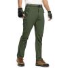 imageTBMPOY Mens Lightweight Hiking Pants with Belt 5 Zip Pockets Waterproof QuickDry Travel Fishing Work Outdoor PantsA29thin Blackish Green