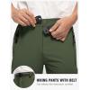 imageTBMPOY Mens Lightweight Hiking Pants with Belt 5 Zip Pockets Waterproof QuickDry Travel Fishing Work Outdoor PantsA29thin Blackish Green