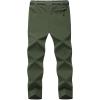 imageTBMPOY Mens Lightweight Hiking Pants with Belt 5 Zip Pockets Waterproof QuickDry Travel Fishing Work Outdoor PantsA29thin Blackish Green