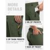 imageTBMPOY Mens Lightweight Hiking Pants with Belt 5 Zip Pockets Waterproof QuickDry Travel Fishing Work Outdoor PantsA29thin Blackish Green